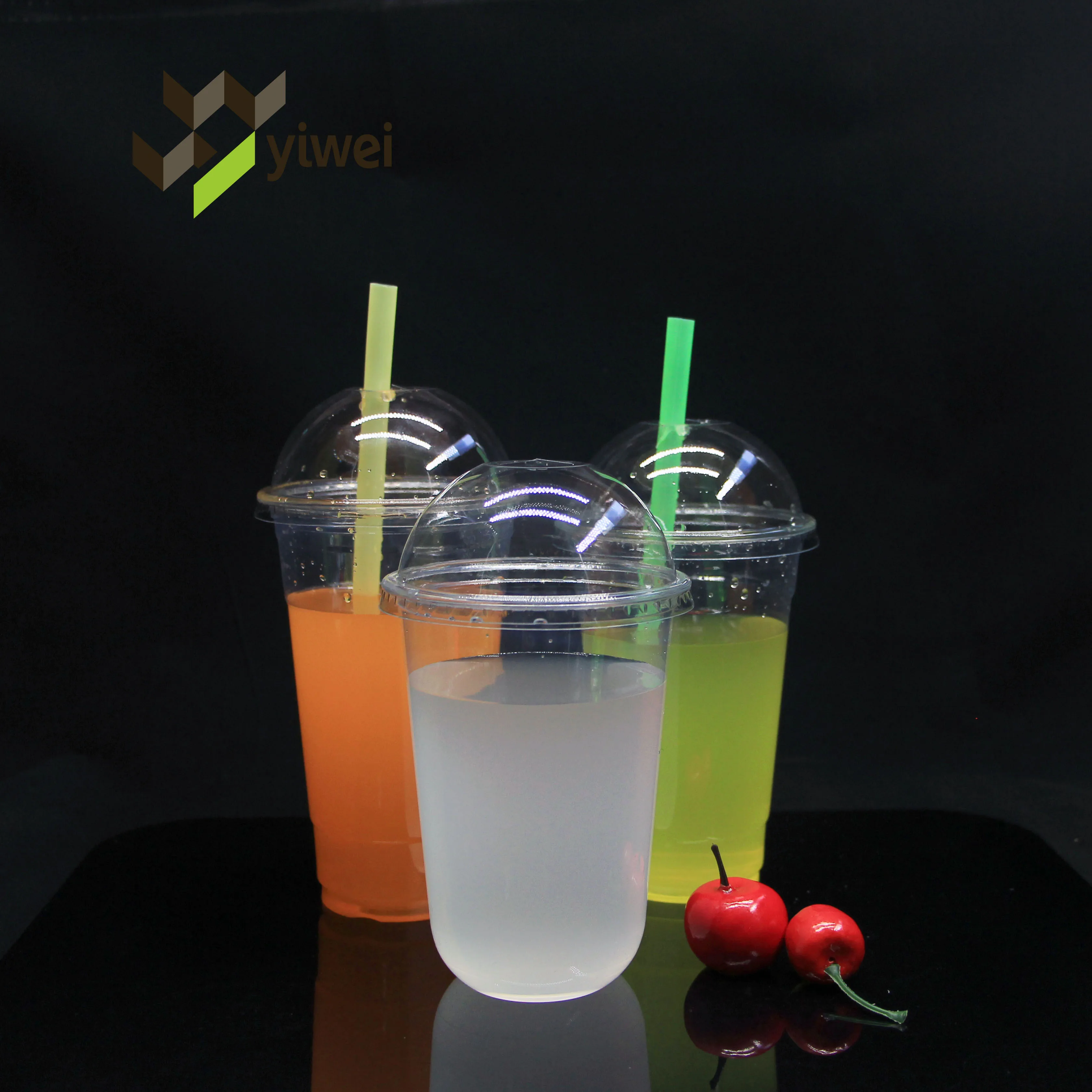 Factory Price Custom Bubble Tea Fruit Juice Clear Plastic Cup With Lids, PET U Shape Cup/