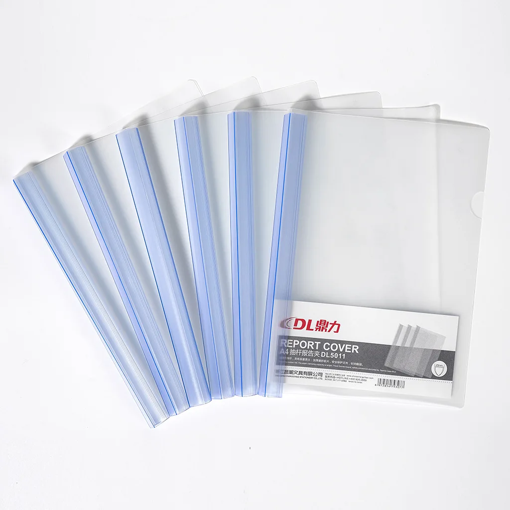 
Custom A4 Size Large Capacity High Quality Waterproof Clear Report Cover With Spine PP Transparent File Folder 