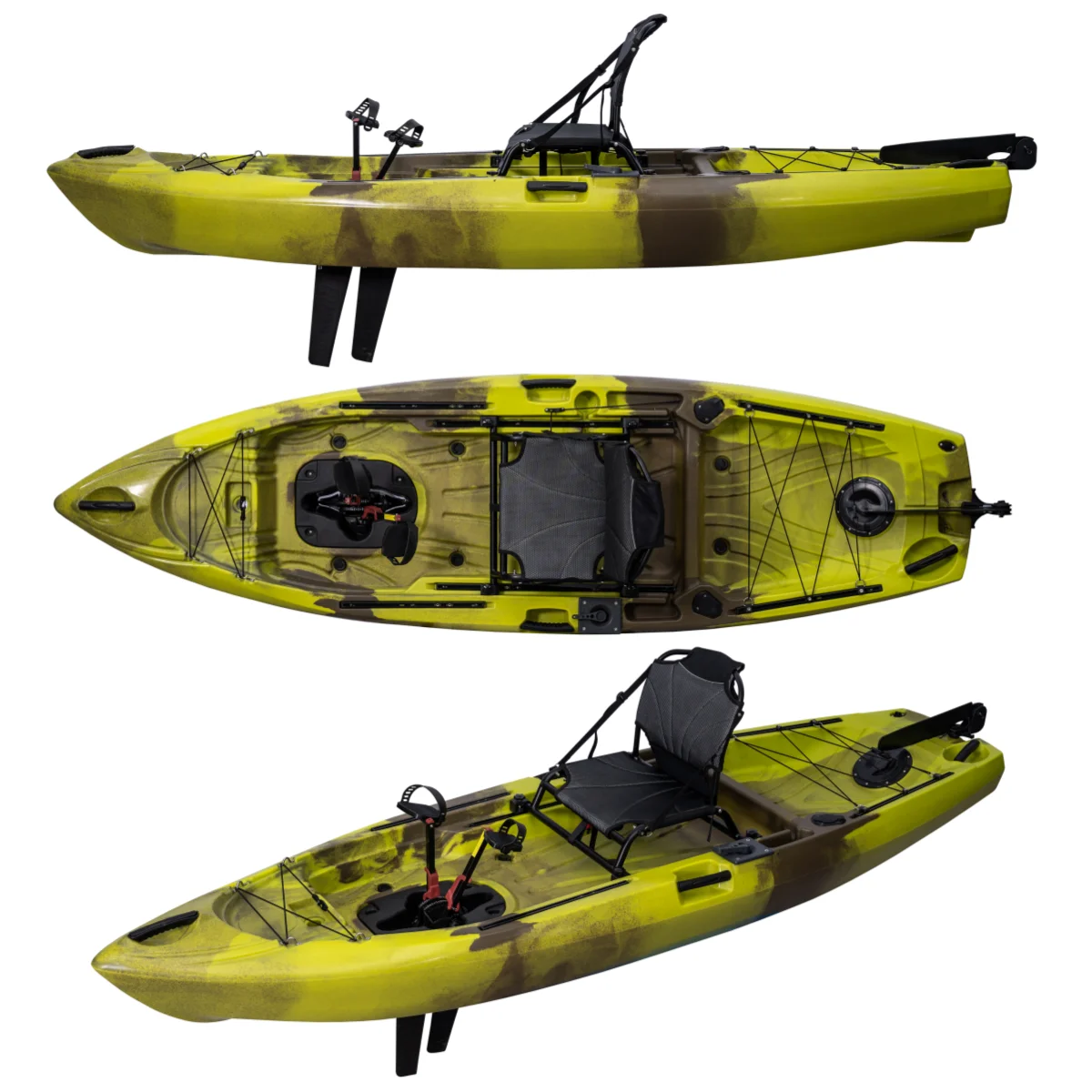 2023 New design 3 years warranty cheap 10ft  fishing kayak single fin pedal sit on top plastic kajak made in china for sales