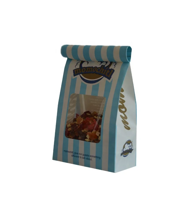 Wholesale Food Grade Heat Sealable Snack Packaging Custom Logo Printed Paper Popcorn Bags with tin tie