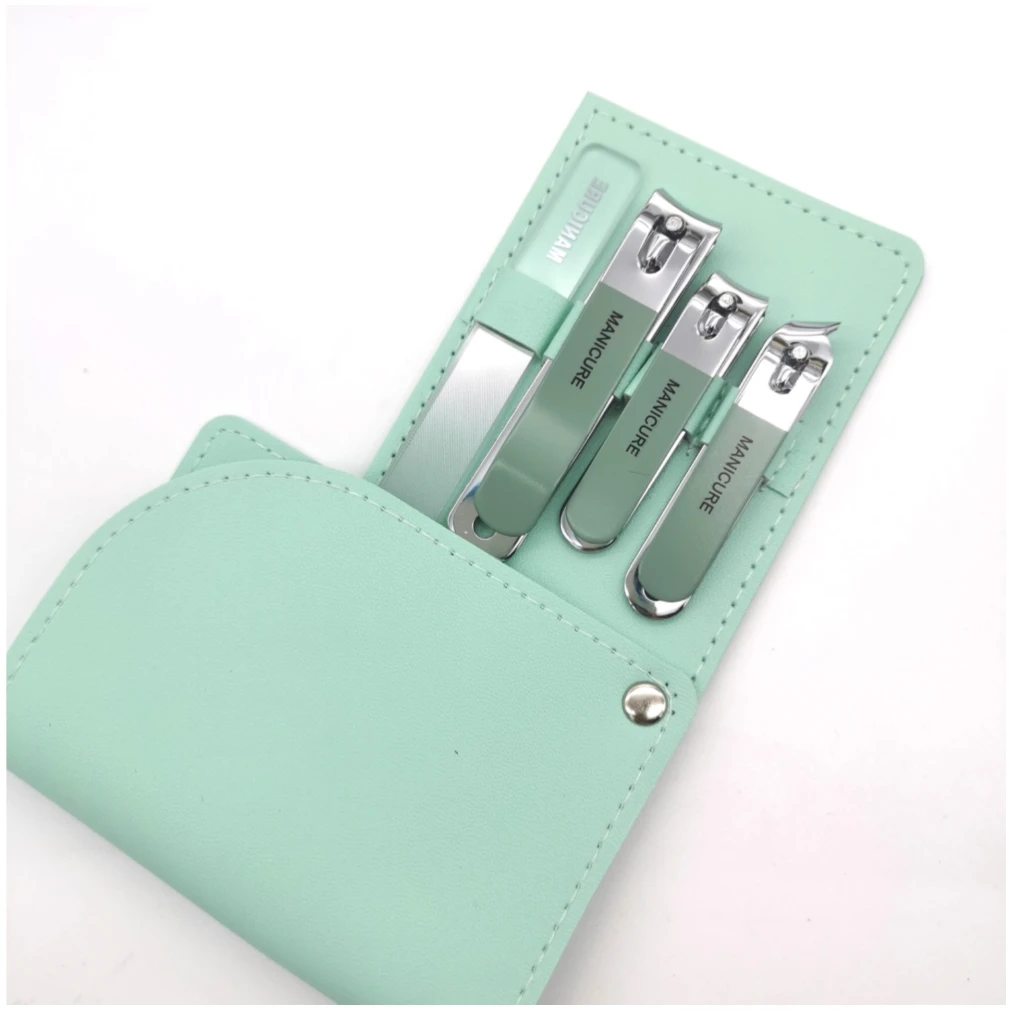 4Pcs Nail Care Set Professional Travel Nail Grooming Kits Stainless Steel Nail Clippers Set Pedicure Manicure Set with Pu Bag
