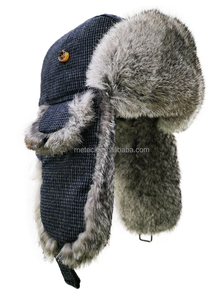 FUR WINTER Factory Wholesale Thick Warm Aviator Trapper Hats with Earflap Ushanka Trooper Winter Bomber Caps
