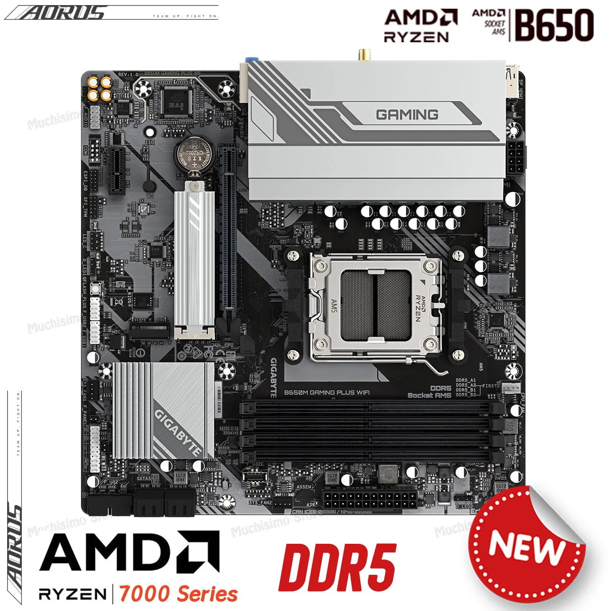 Gigabyte B650M игровая PLUS WIFI AM5 материнская плата DDR5 AMD B650 настольная для Ryzen 8000 серии am5 cpu amd b650 m-ATX