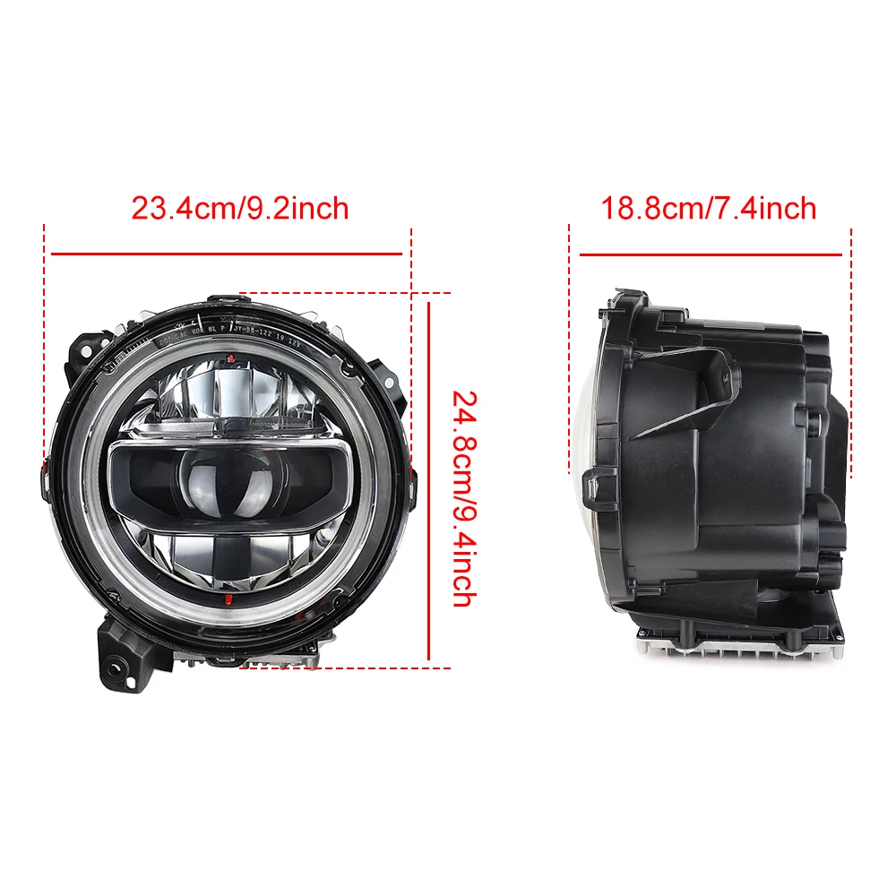 9 Inch Led Sealed Beam Headlamp Hi/Low Beam Halo DRL JL Headlamp  For 2018-2021 Jeep WranglerJL Gladiator Headlights