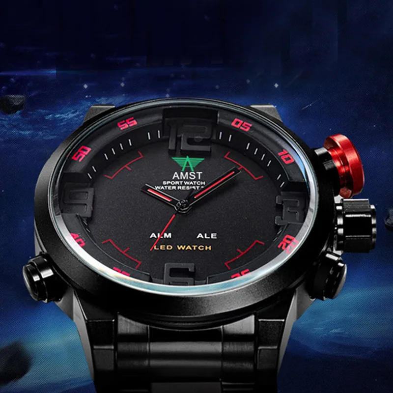 AMST 3006 classy wholesale male quartz watch original steel Strap Luminous lighter Minimalist business watch set