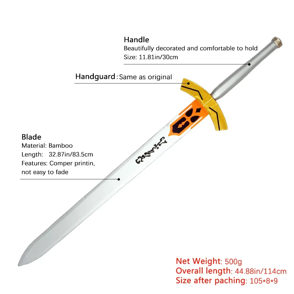Wholesale 104cm Fate Series Victory Sword Weapon Props Wooden Kidults Role Play Toy Katana Wooden Swords For Cosplay Playing Boy