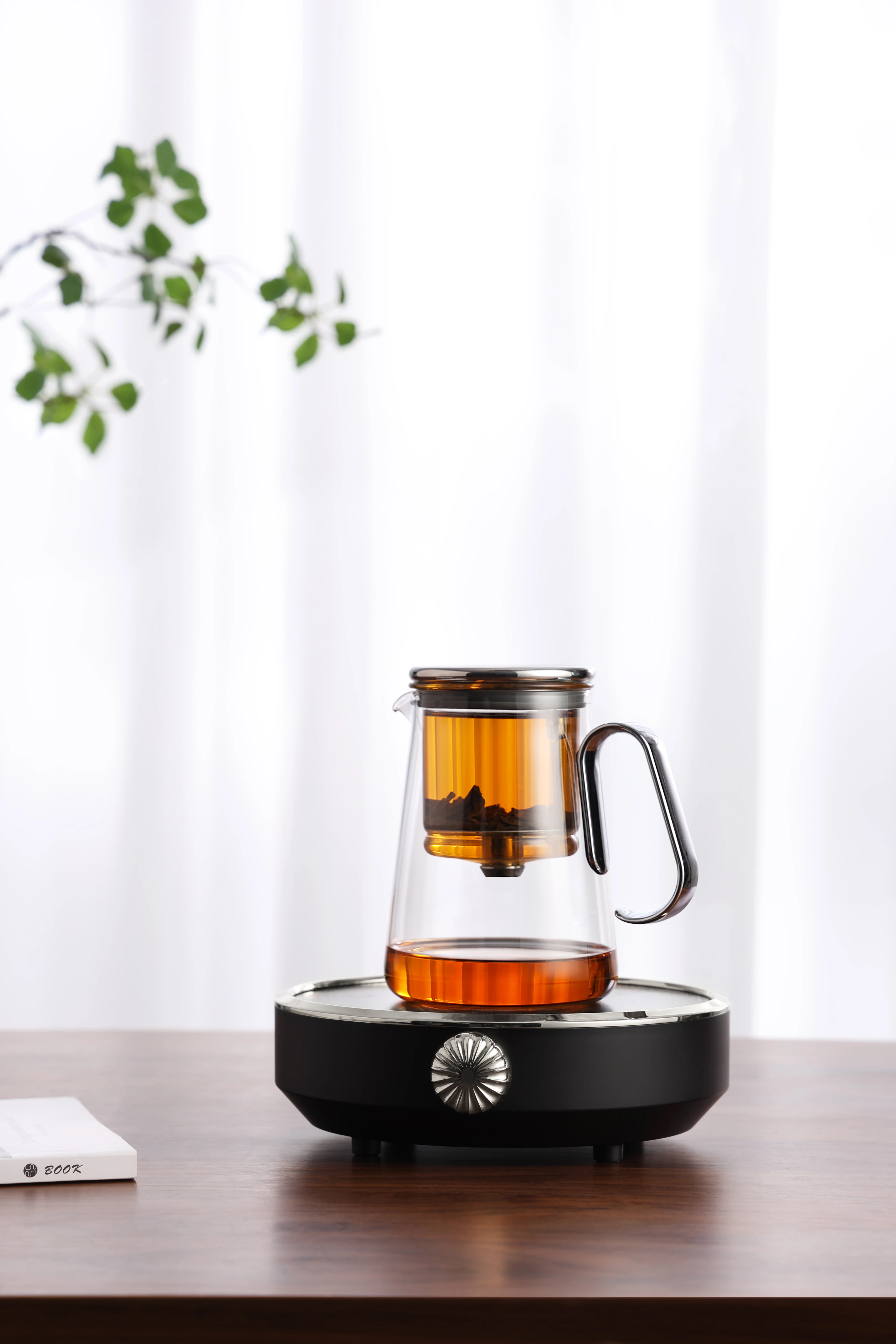 Factory Sale New Style Custom 700ml Clear Glass Chinese Heat Resistant Glass Kettle Magnetic Tea Pot Set With Handle Filter