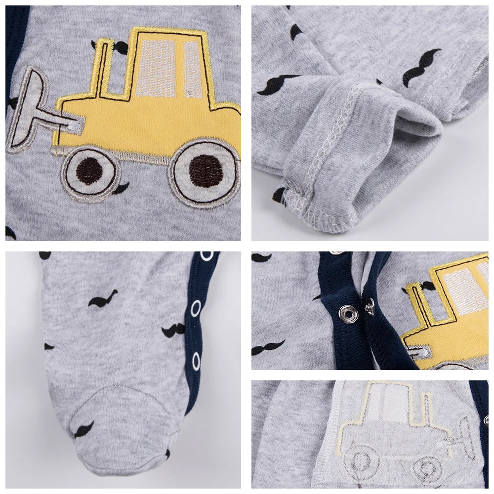 China Supply 3 Pieces Packing High Quality Low Price 100% Cotton Baby Jumpsuit Newborn