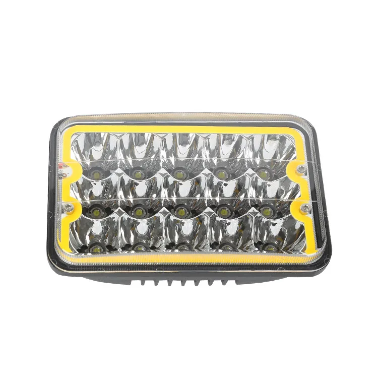 2021 factory  IP68 7inch LED  45W 4x6 led 24V square angel ring headlight  led work light for truck