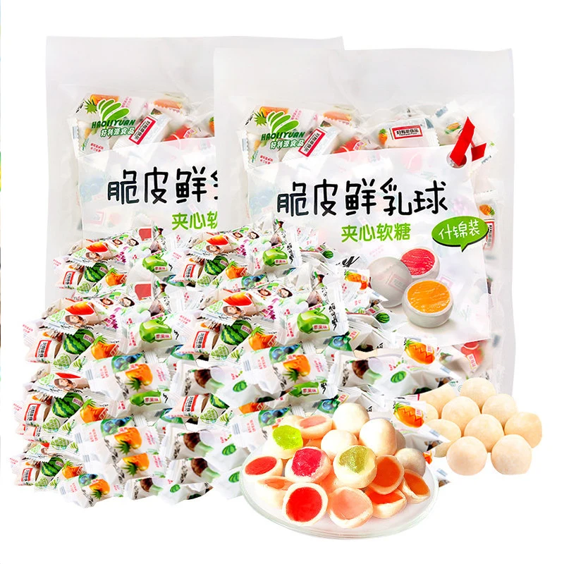 
500g Sweet Candy Milk Ball with Gummy Jelly Inside 