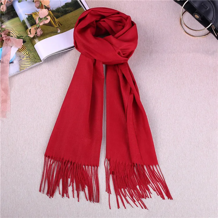 Кашемировые простые шали и шарфы, женский зимний шарф из пашмины на заказ