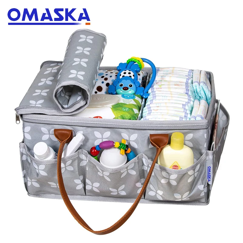 
OMASKA car baby portable large luxury diaper caddy organizer travel zipper diaper caddy polyester diaper caddy with lid 