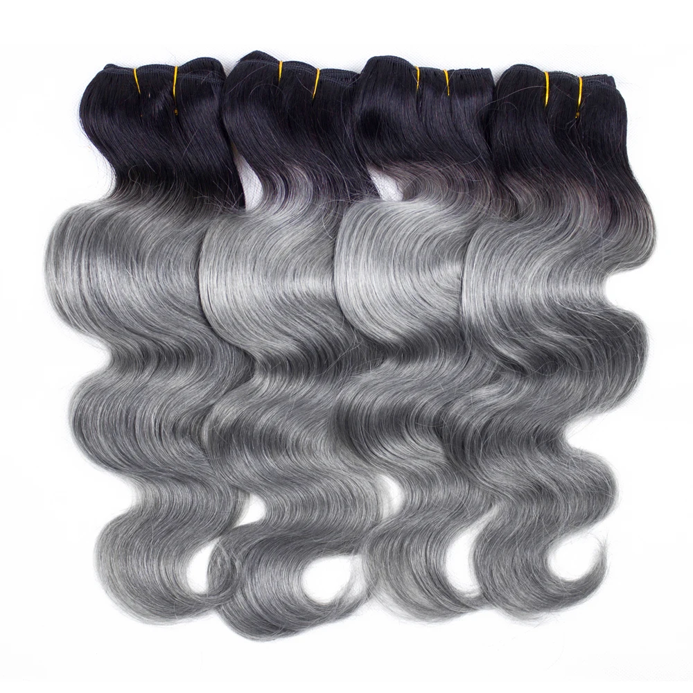 1b/grey ombre body wave hair new style virgin remy brazilian grey human hair