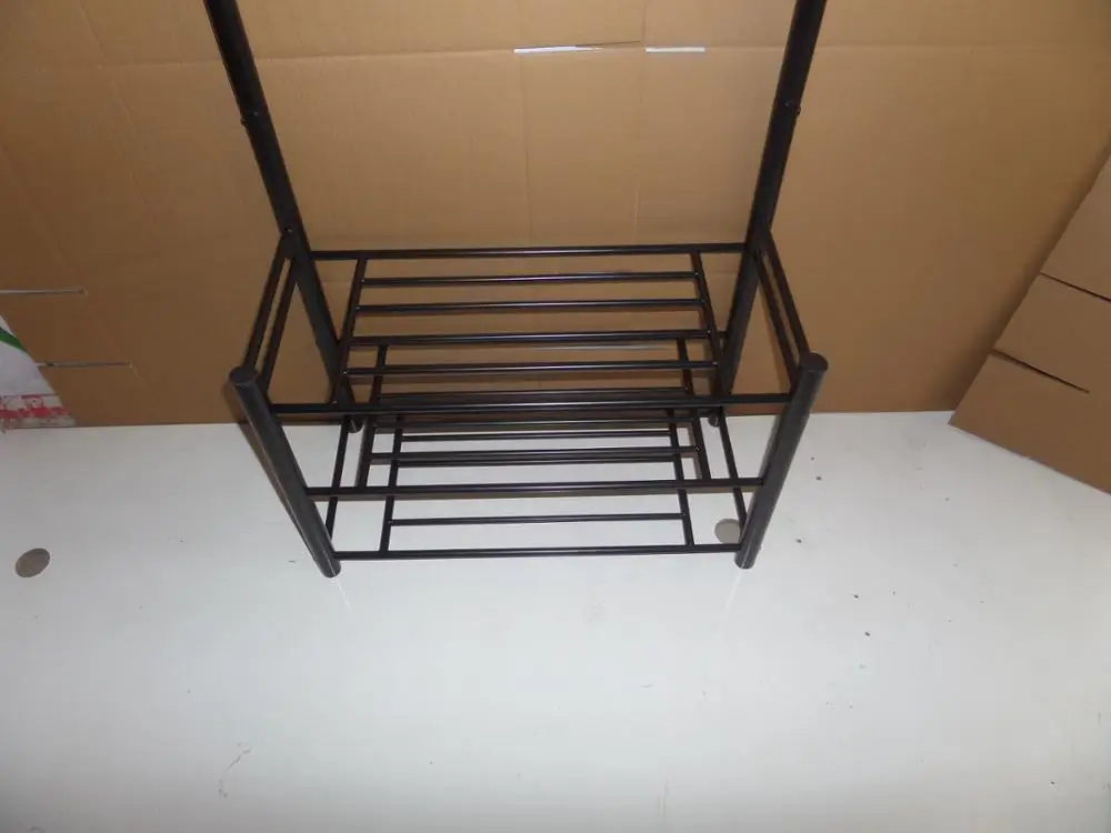 Multi-Purpose Bedroom Garment Rack Metal Coat Hanger Shoe Rack Stand With 3 Tier Shoe stand Coat Storage Rack