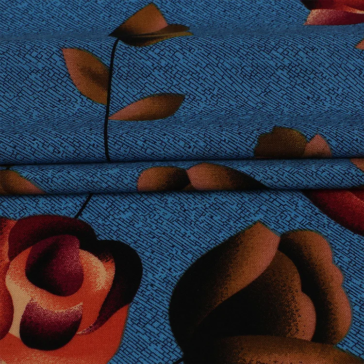 Smooth Hand Feeling Floral Digital Printed 100% Rayon Fabric