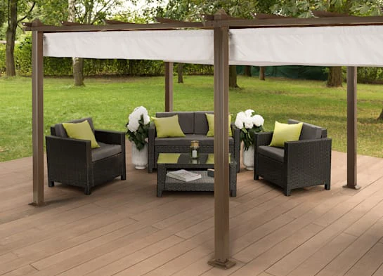 YASN 3x6M 3x3M 3x4M OEM Motorized Retractable Systems Aluminum Frame Fabric Roof Pergola Awning