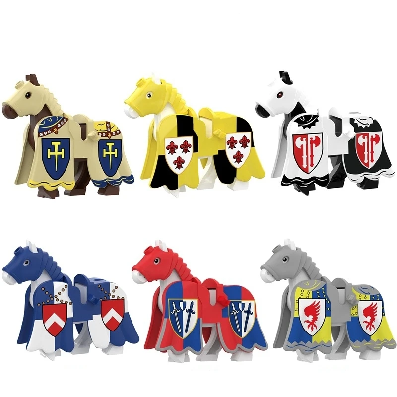 M157-M162 military horse soldier armour hammer Medieval times knight plastic Blocks Building Block Toys for boys Kids