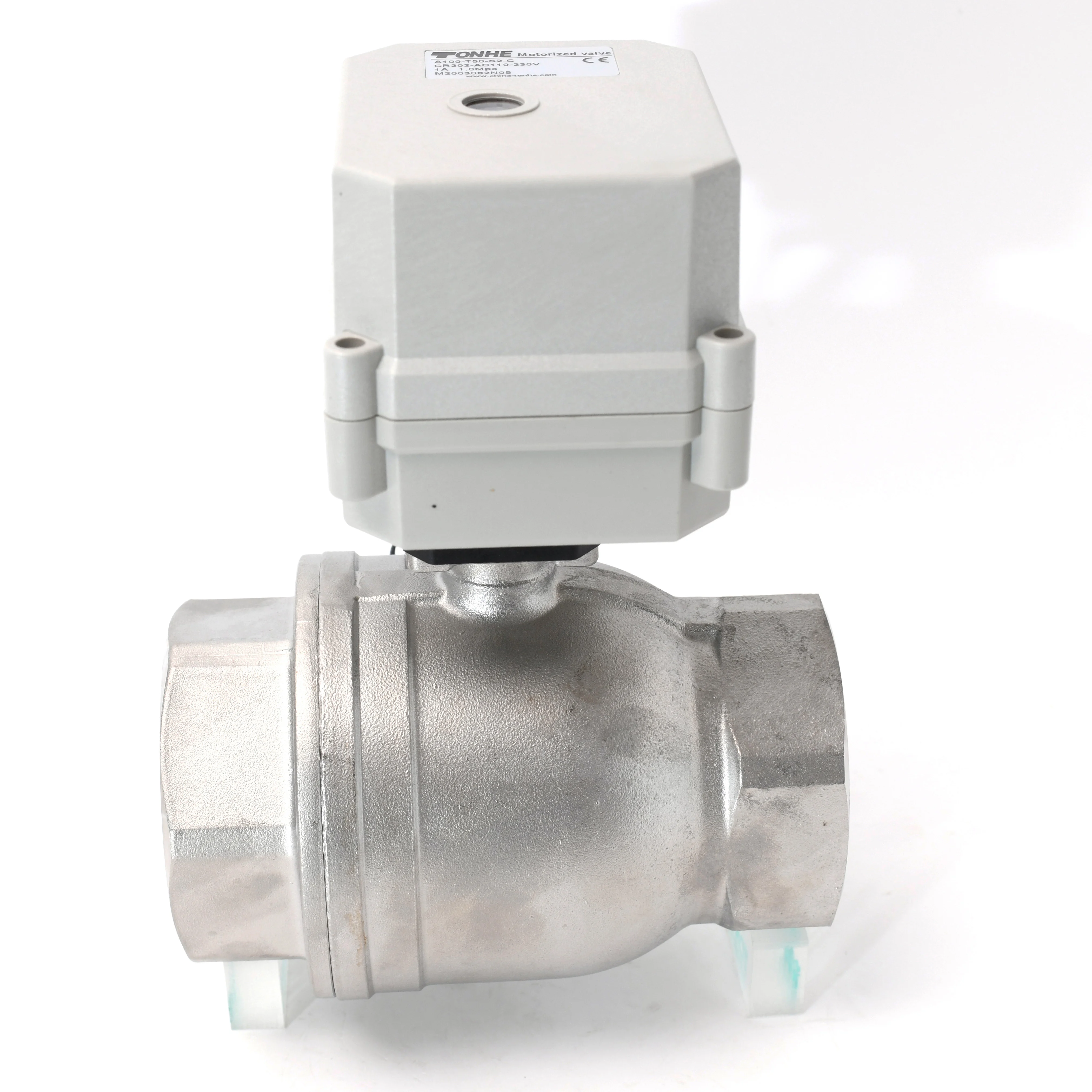 DN50 2 inch DC12/24V SS304 stainless steel electric actuator spring return motorized ball valve
