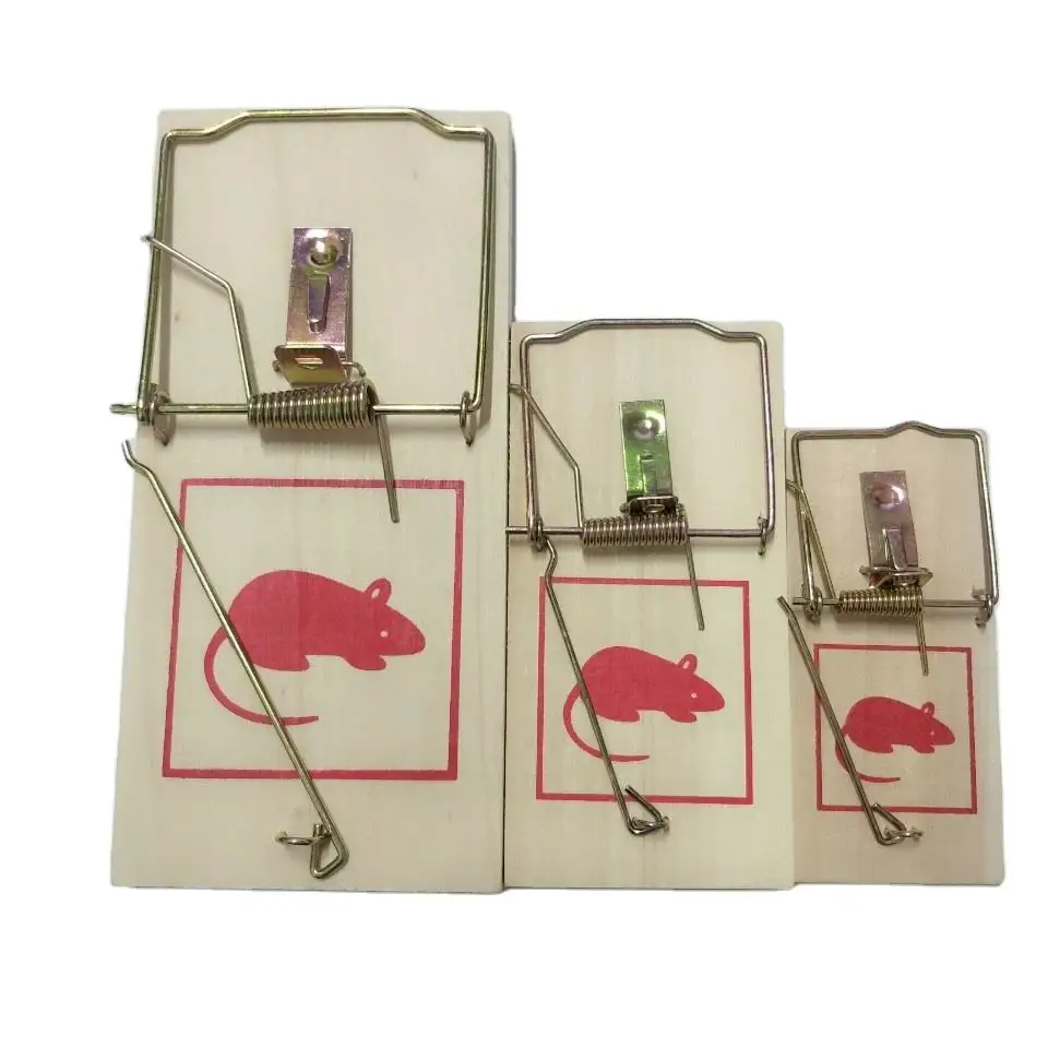 Custom Animal-Friendly Reusable Spring Rodent Mouse Trap Wooden Mousetrap Mice Killer Traps