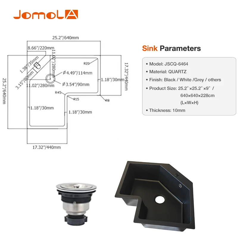 Manufacturer Production black marble quartz stone kitchen sink under mount composite granite corner sinks