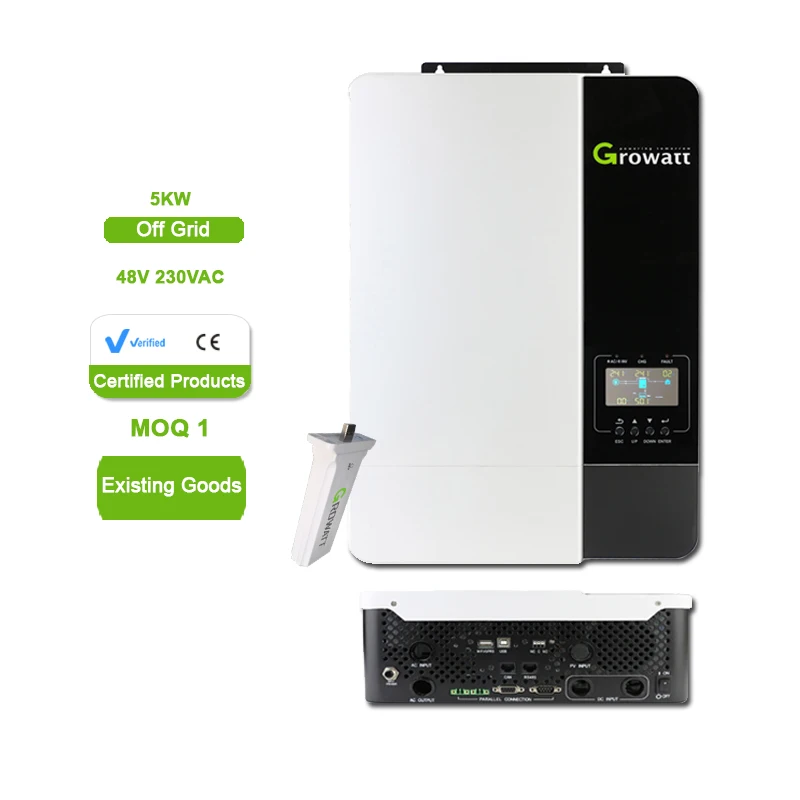 Готовый запас growatt spf 5000es 5 кВт 48 В 230 переменного тока однофазный автономный солнечный инвертор с