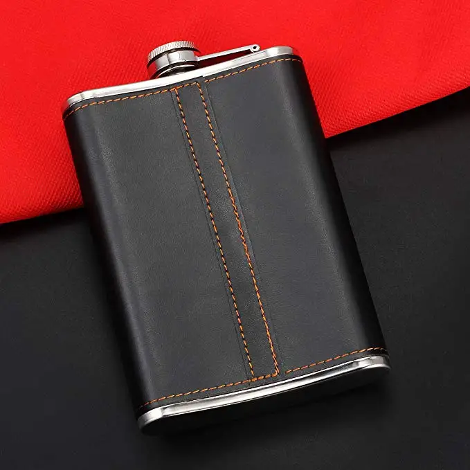 American Flag Flask Black 9 oz for Men-Food Grade Stainless Steel Liquor Set Gift Anti Rust With Box