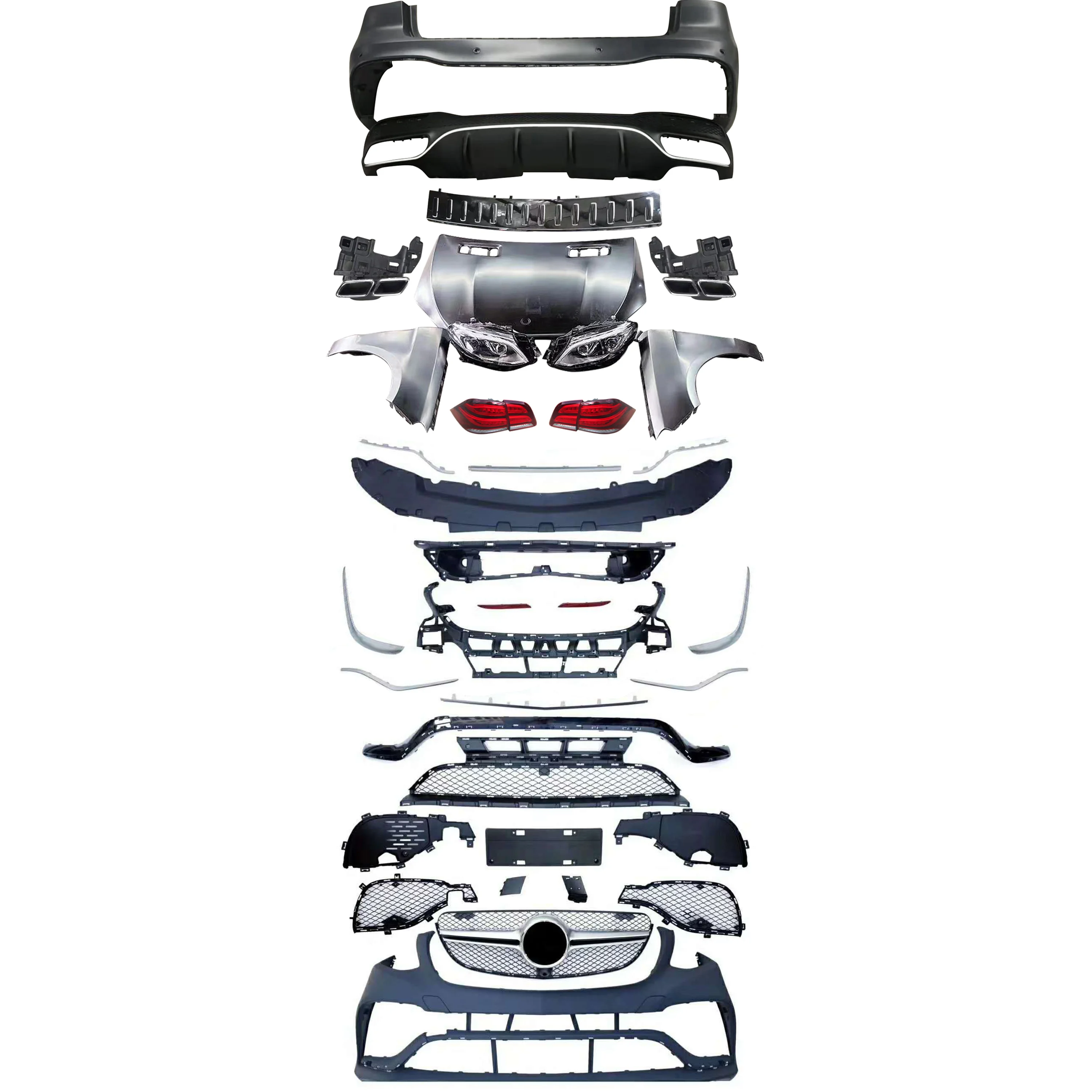 
Body kit include front rear bumper assembly hood fender headlight taillights for benz ML-class W166 10-15 change to GLE63 style 