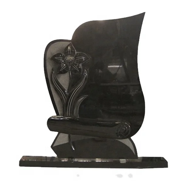 Черный гранит ручная резка цветочный дизайн Европейский Русский стиль