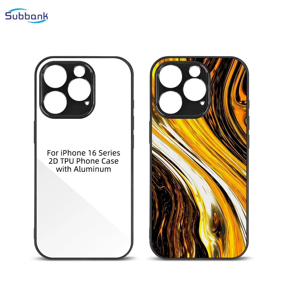 Subbank sublimation phone case blank wholesale 2D TPU aluminum plate cell phone Case sublimation custom printing for iphone 16