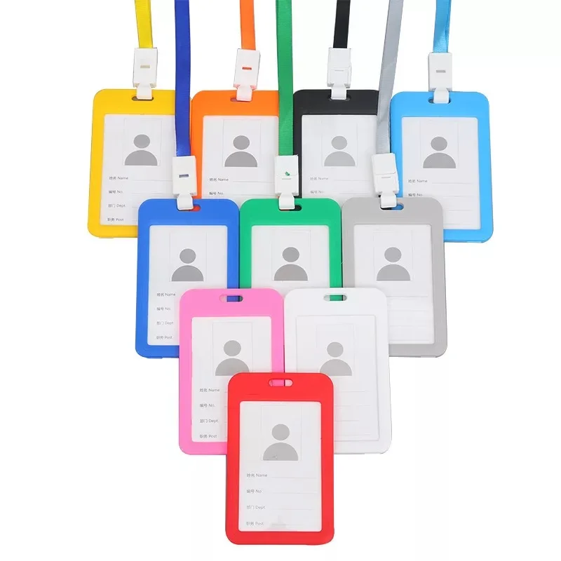 Pvc Id Hard Atm Business Soft Playing Credit Sim Plastic Card Holder For Lanyard