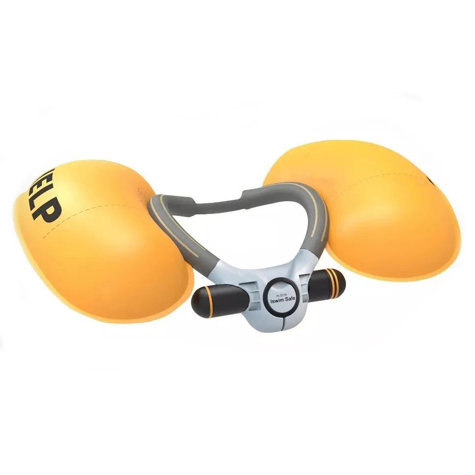 Portable anti-drowning life collar float swimming safety with carbon dioxide cylinder inflatable neck for self-rescue