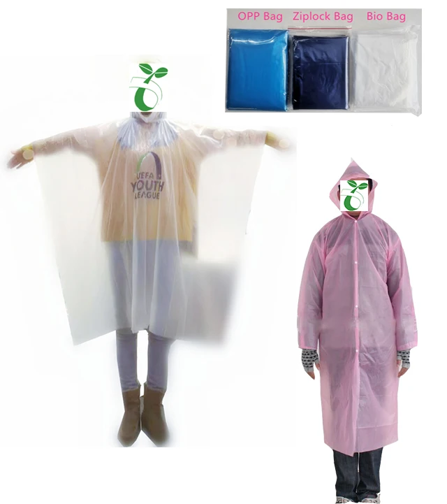 
Оптовая продажа, изготовленный на заказ биоразлагаемый плащ из пла с капюшоном и пончо от дождя 