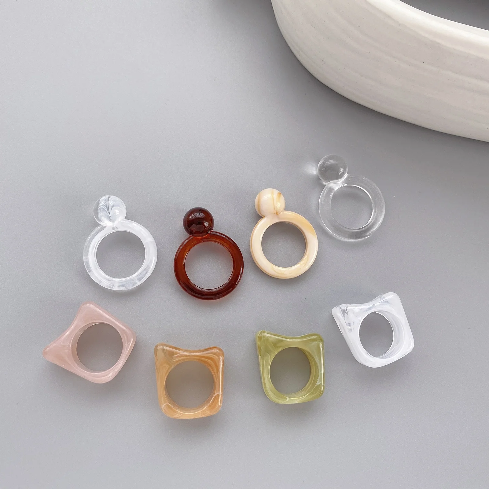 Jewelry Women Men Couple Swimming Finger Ring Acrylic Resin Rings Designer Custom Engraved Logo Initial Plastic Trendy CLASSIC