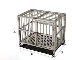 extra-large three-door high-quality stainless steel with tray dog cage