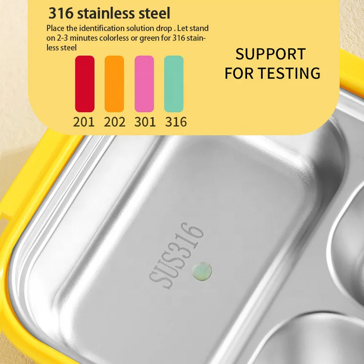 High Quality Cute Design Carry-all Loncheras Para Nios Stainless Steel 316 Lunch Bento Box With Cutlery