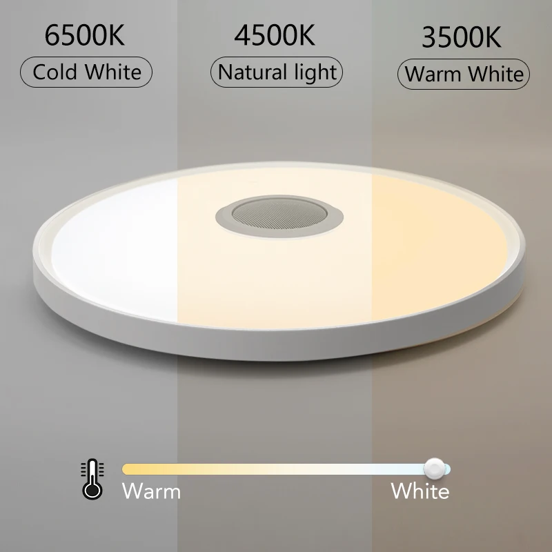 220V Tuya Smart Ceiling Light Modern White Iron Body Home Smart Lamps Bluetooth Sound Play CCT Bedroom Living Room DIY Features