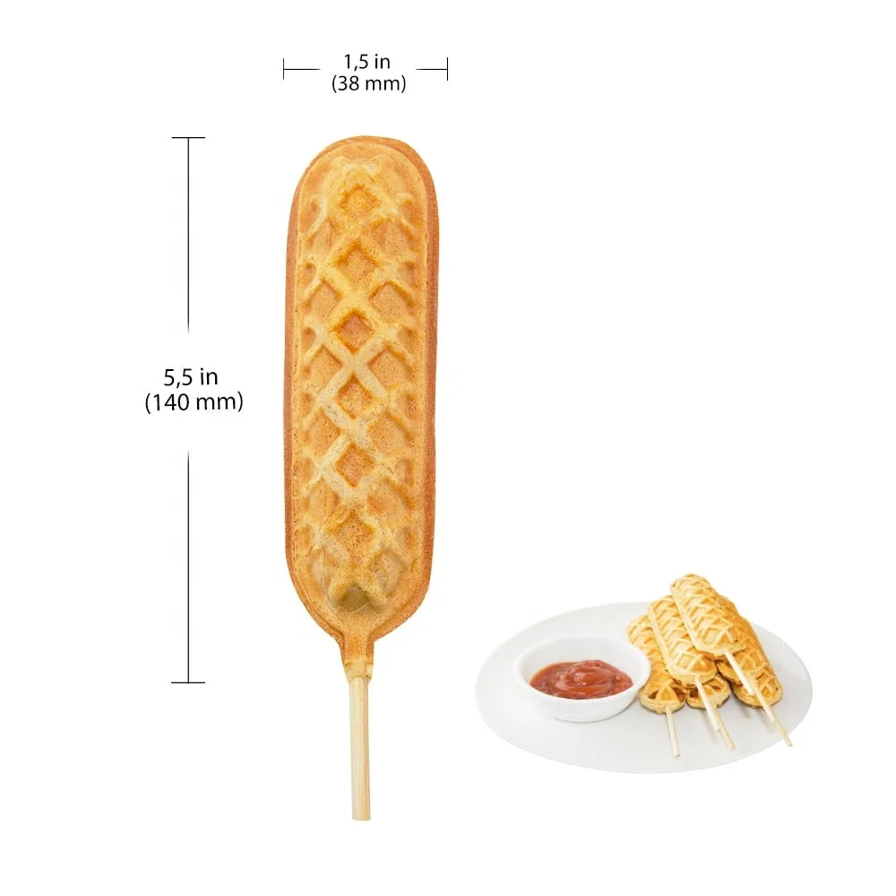 Commercial 6 Pieces Hotdog Waffle Stick Maker Stainless Steel Electric Corn Hot Dog Waffle Maker Machine