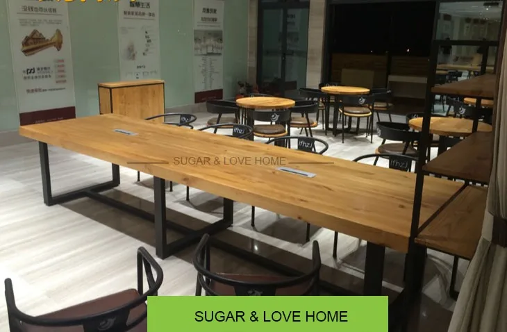 Industrial Loft Style Office Furniture ,office Table,office Desk With Pipe Legs Size 200*100cm Height 75 Cm Moq 1 Set