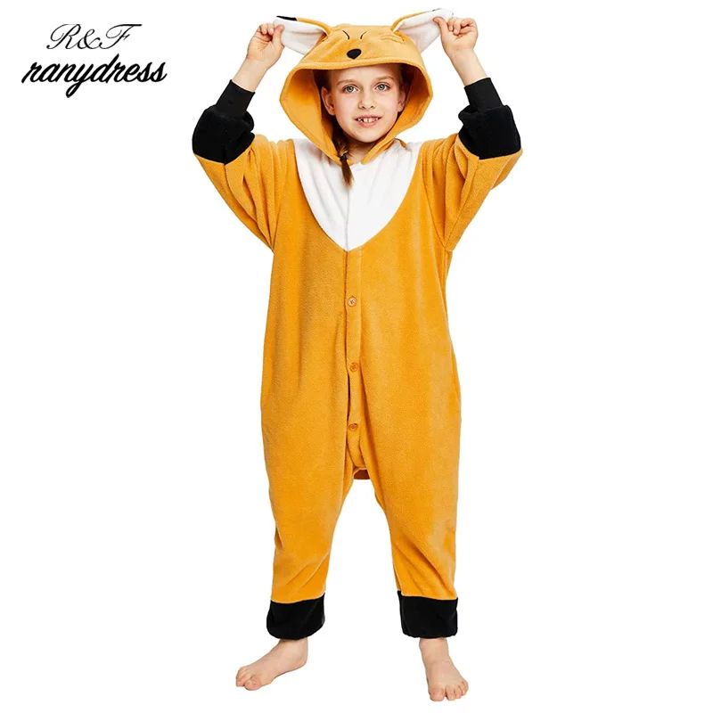 Wholesale Fox Cosplay Children Pajamas Halloween Animal Costume for Kids
