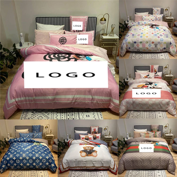 2021 Wholesale Designers Super King Size Famous Brand  Set bed skirt bedding