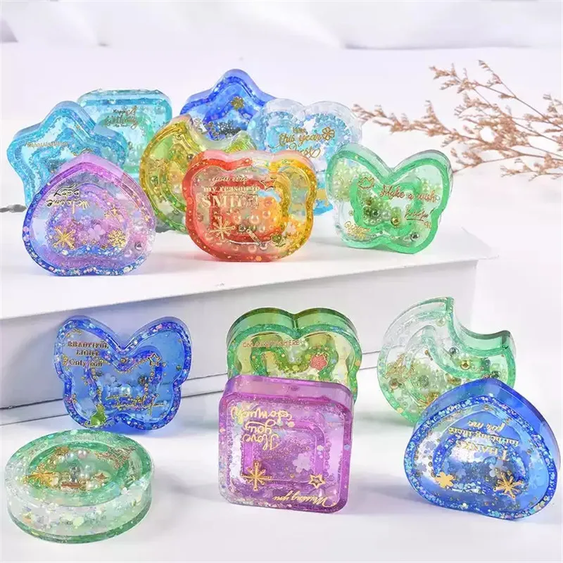 Homesun Y5804 New design bear head heart bunny butterfly star moon square round resin shaker silicone mold