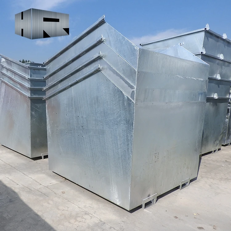 Hot galvanizing skip bin outdoor steel front load bin metal waste front load dumpster