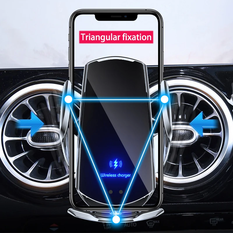 Intelligent Sensor Automatic Closing Magnetic Rotatable Car Mobile Phone Holder Fast Charging Wireless Charger