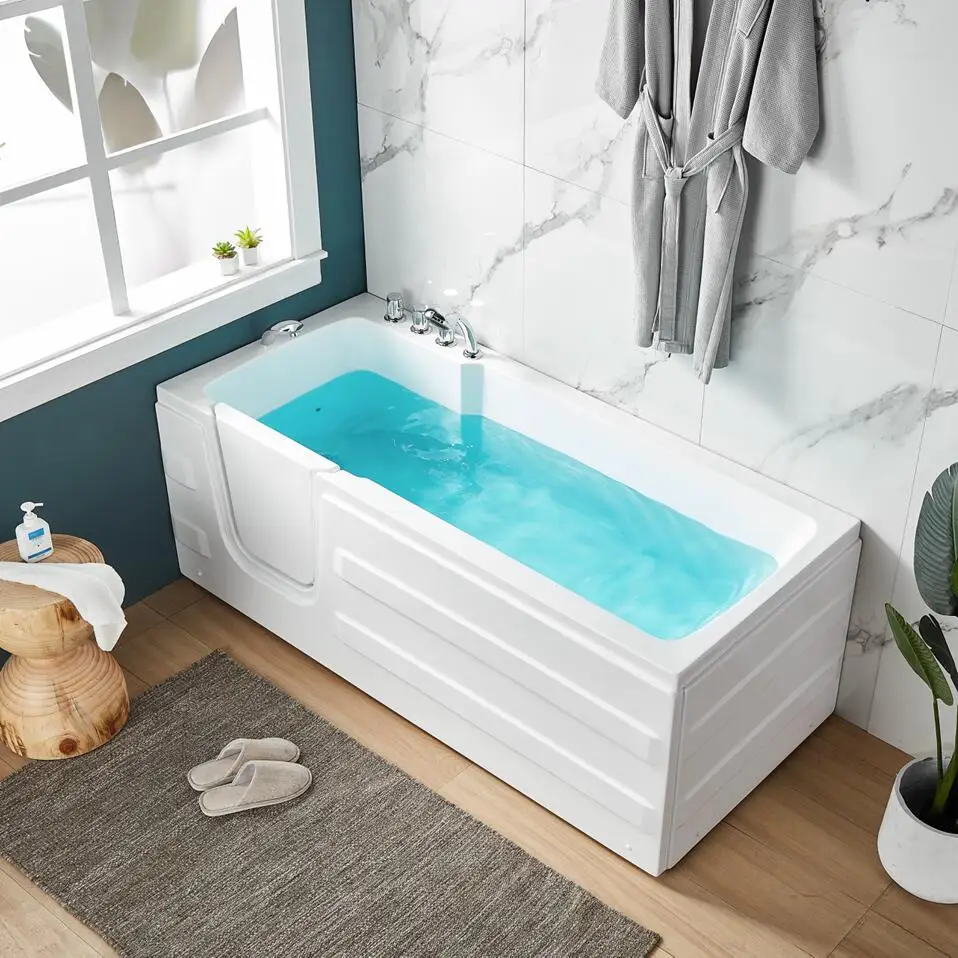 Russian style classic design bath lift indoor bathtub price Q375 family safety low entry walk in tub with door