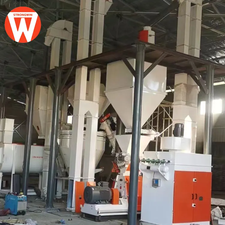 5-8t/h Complete animal poultry feed powder production machine plant