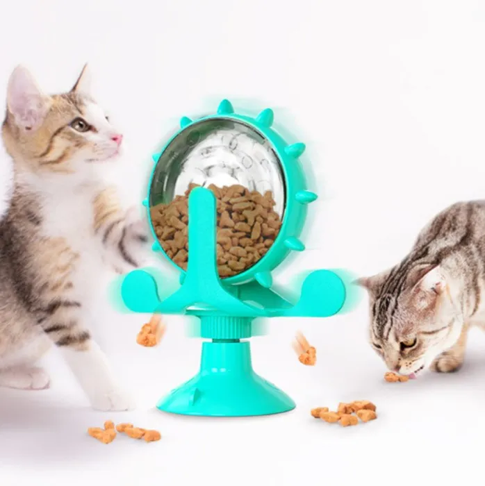  Wholesale Pet Supplies ABS Material Lucky Windmill Design Leaking Food Toys Training