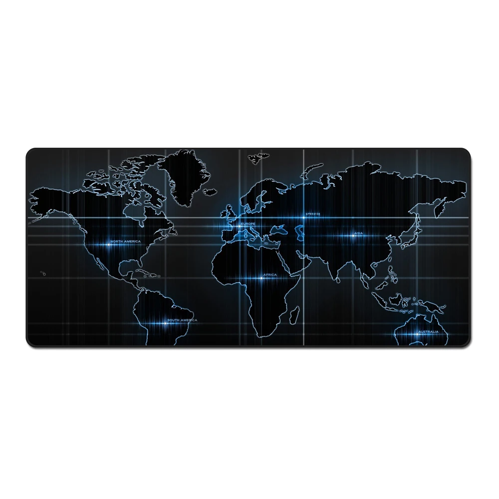 Customized Large Game Map Mouse Pad 900*400Mm 800*300Mm World Map Pattern Stitched Edge Game Mouse Pad Table Pad Desk Mat