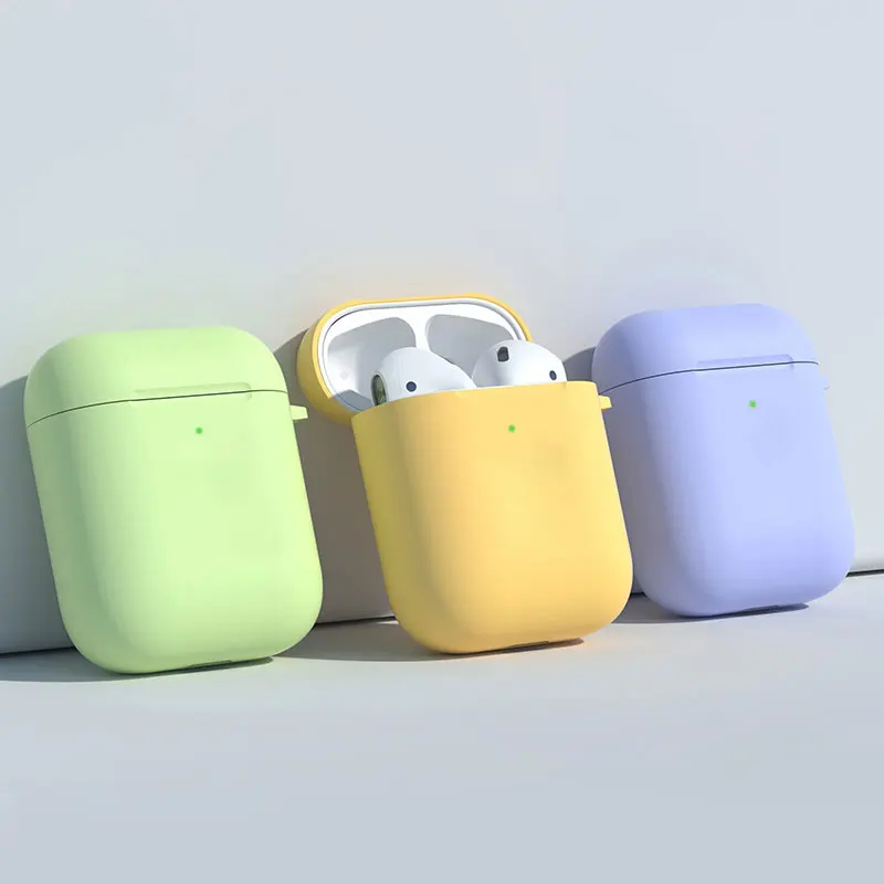 Cheapest Shockproof Protective Soft Silicone Cover Case For Apple Air-pods Accessories, Protective Case with Carabiner Hook Ring