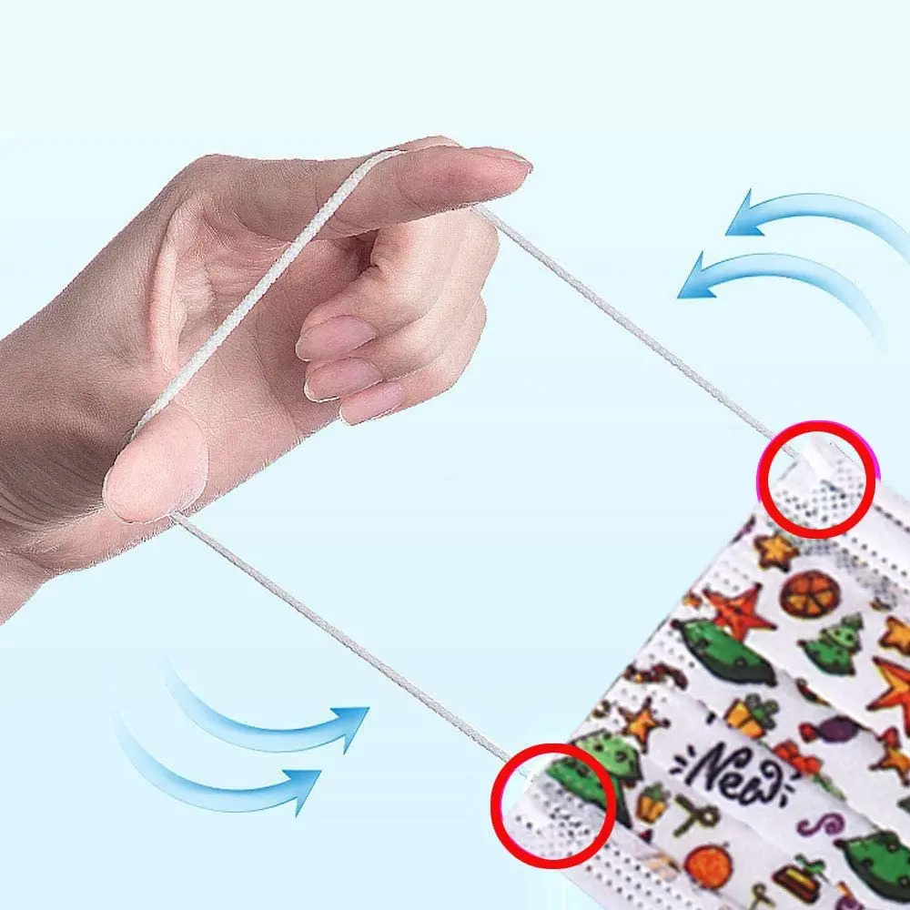 
QIBU Children Protective 3ply Disposable Facemask Non-woven Face Masks with Cartoon Printed 