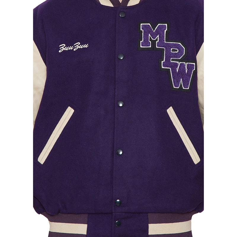 Wholesale custom logo baseball bomber mens letterman casaco veste jacke giacca varsity jacket